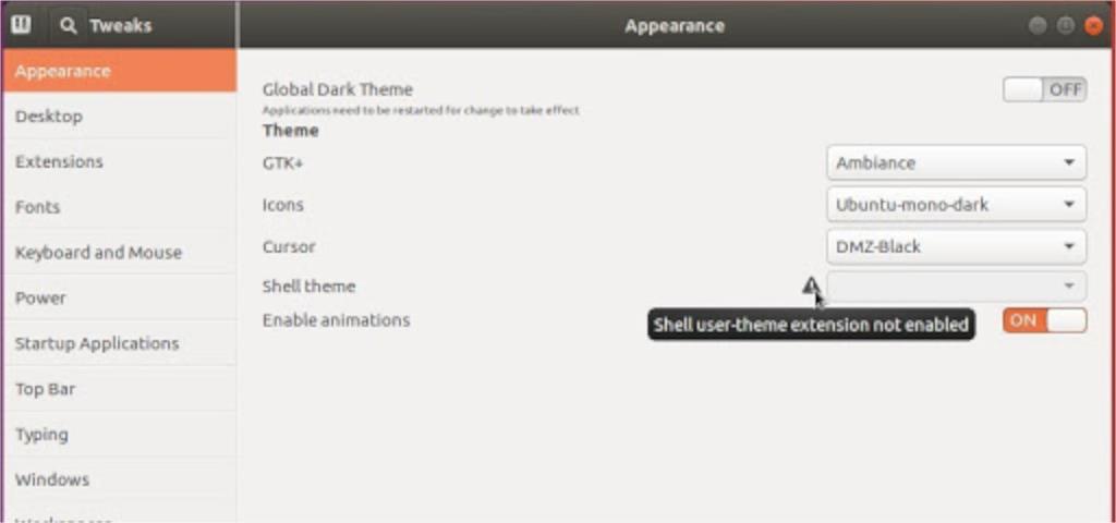 วิธีการติดตั้งธีม Black Maia Gnome Shell