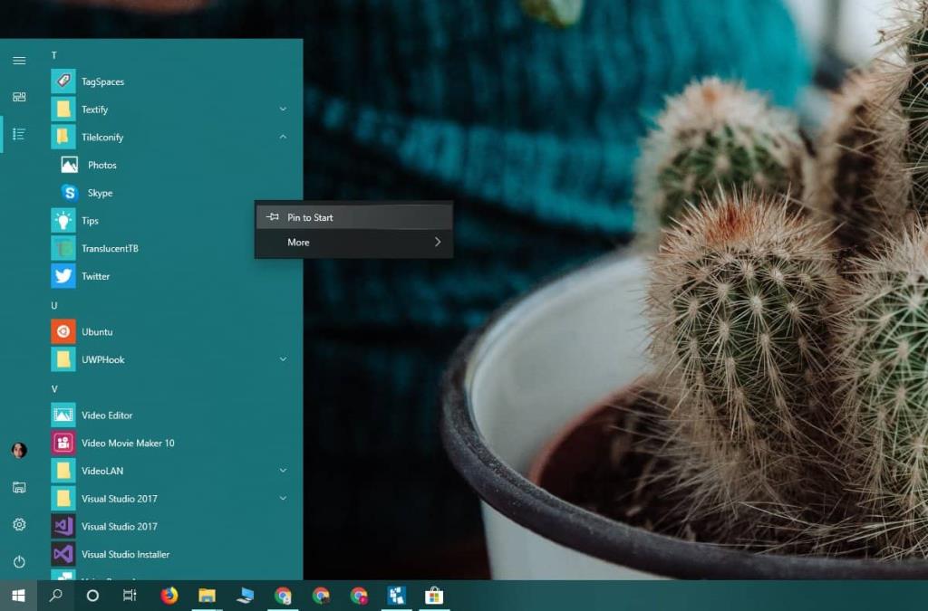 Como combinar a cor do bloco do aplicativo com o menu Iniciar no Windows 10