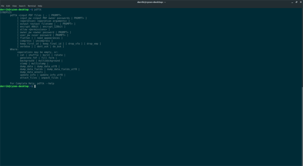 Como dividir arquivos PDF do terminal Linux usando PDFtk