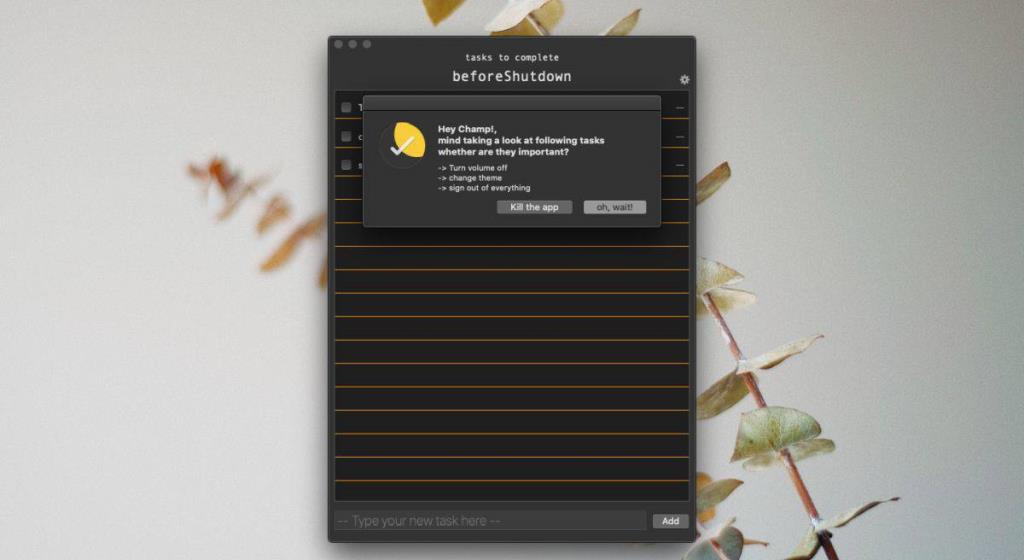 Cara membuat daftar tugas yang dipicu saat dimatikan di macOS