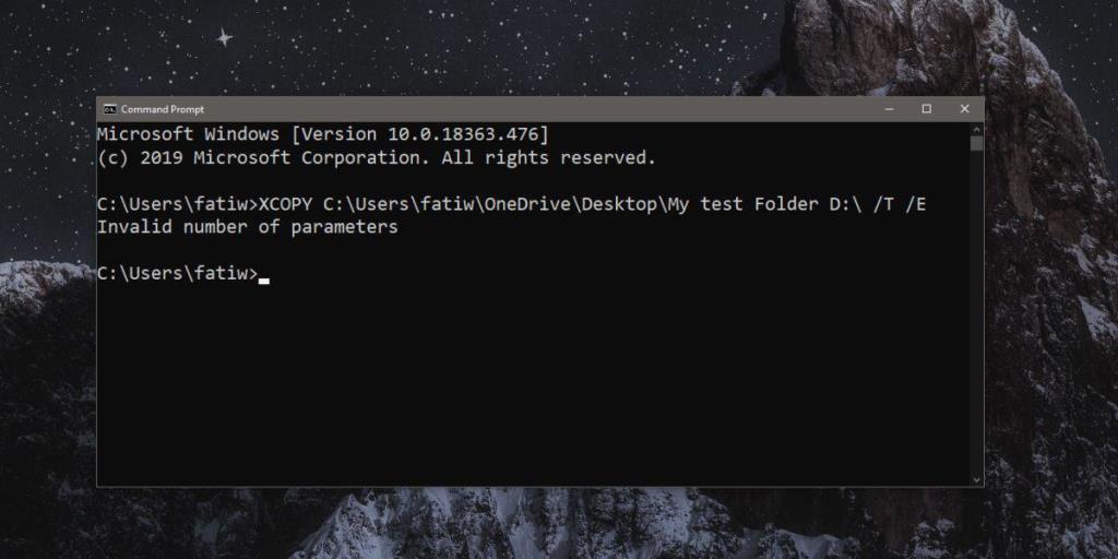 Cara memasukkan laluan fail atau folder dengan ruang dalam Command Prompt pada Windows 10