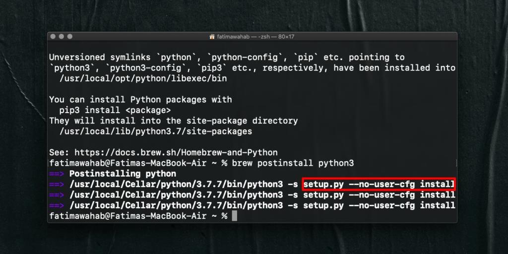 วิธีแก้ไขข้อผิดพลาด setup.py –no-user-cfg install สำหรับ pip บน macOS