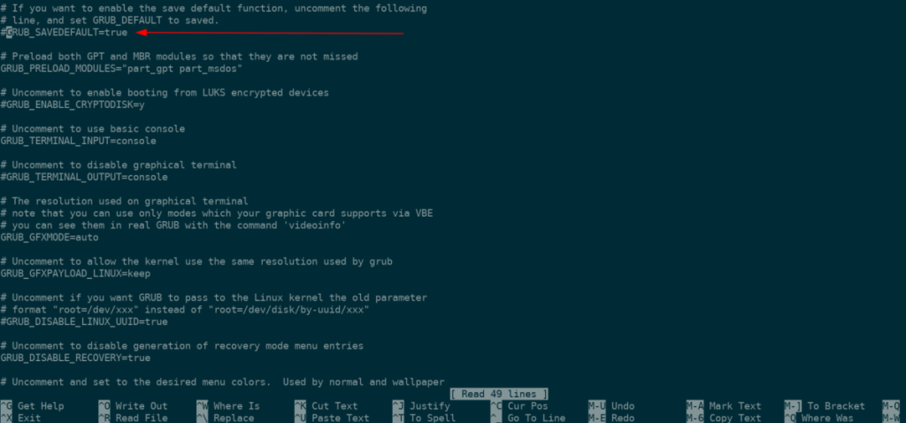 Cómo deshabilitar Grub resume en Manjaro Linux