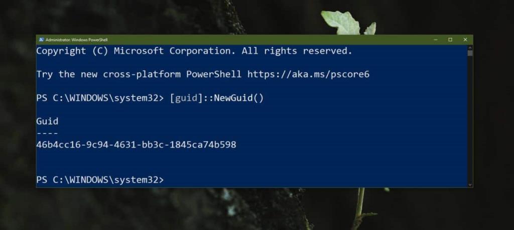 Как сгенерировать GUID с помощью PowerShell в Windows 10