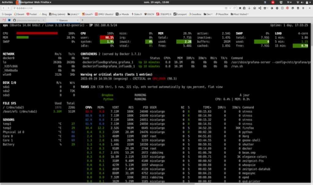 So richten Sie den Glances-Systemmonitor unter Linux ein