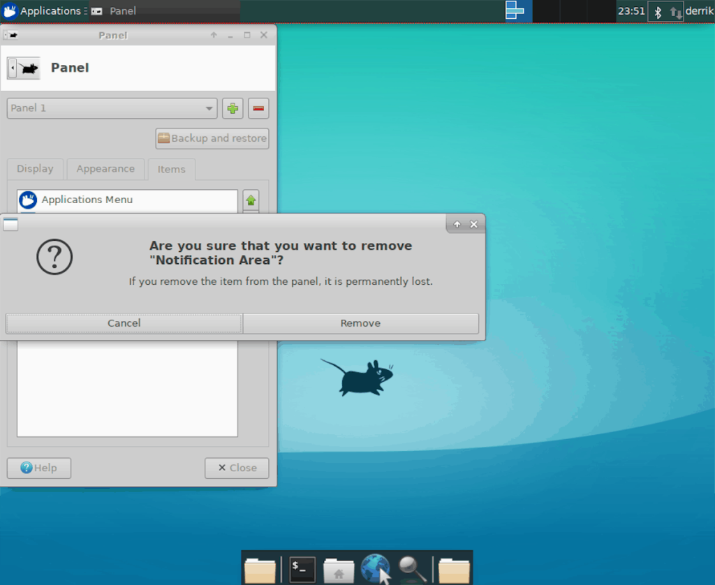 วิธีซ่อนแอพจากซิสเต็มเทรย์ใน XFCE4