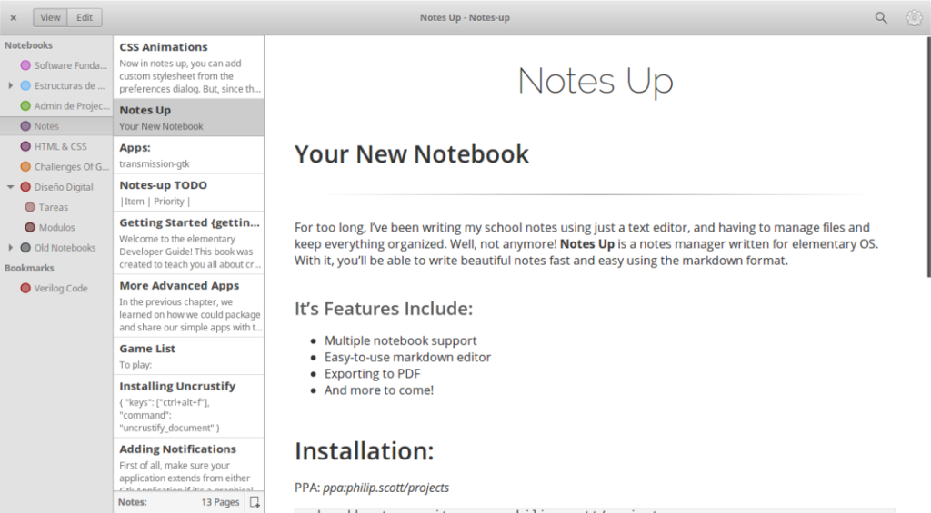 Cara menginstal aplikasi Notes-Up note di Linux