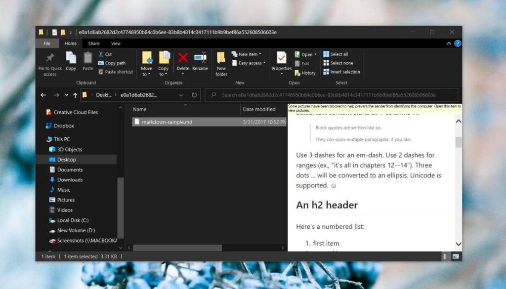 Cara mengaktifkan pratinjau file penurunan harga di File Explorer pada Windows 10