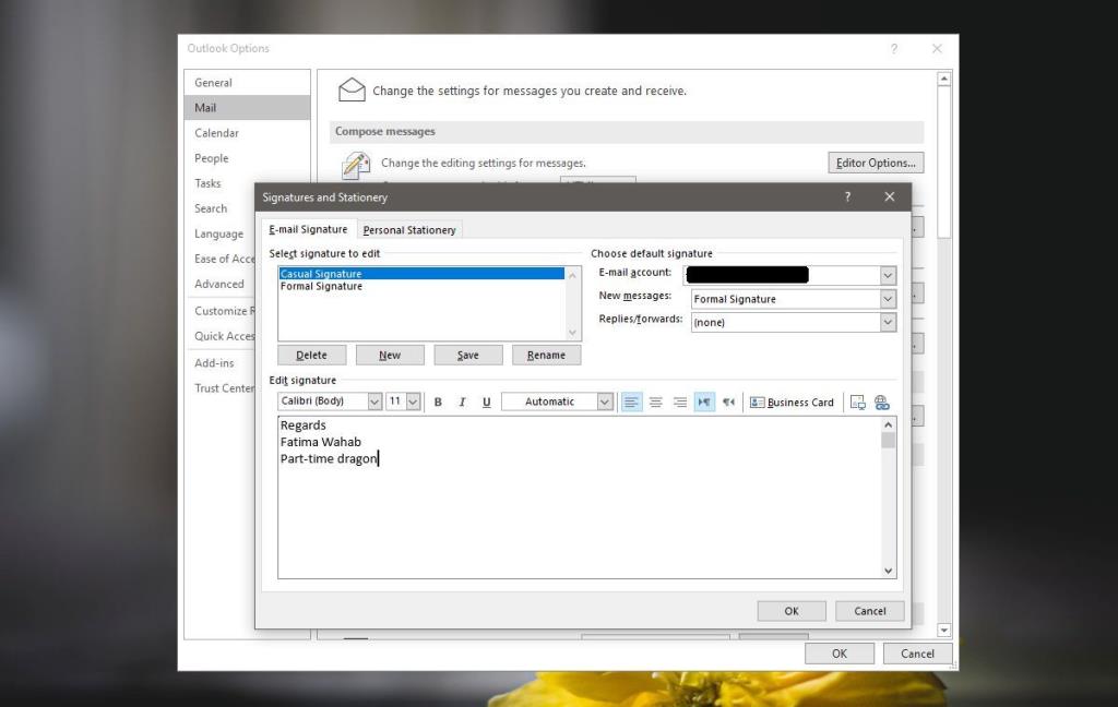 Como criar uma assinatura no Outlook para Office 365 no Windows 10