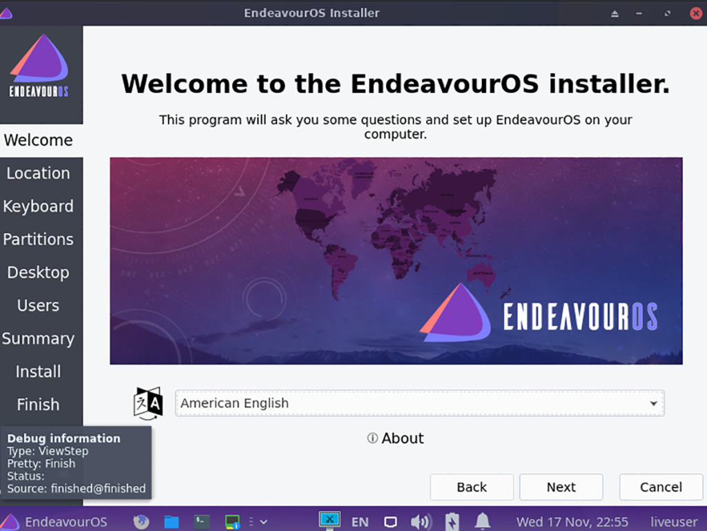 Как установить Endeavour OS