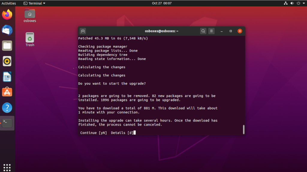 วิธีอัปเกรดเป็น Ubuntu 20.10