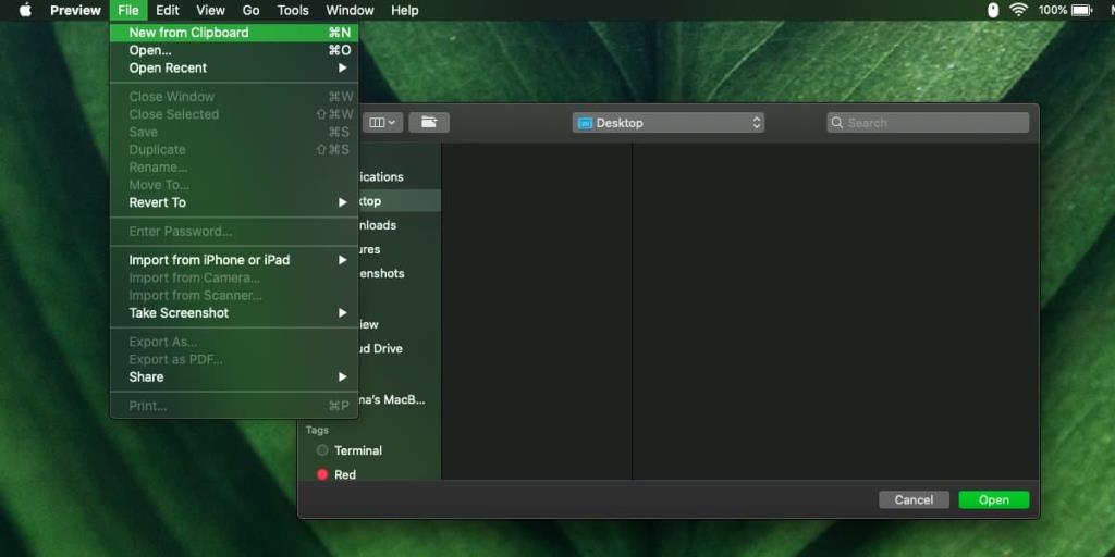 Bagaimana cara menyimpan gambar clipboard di macOS