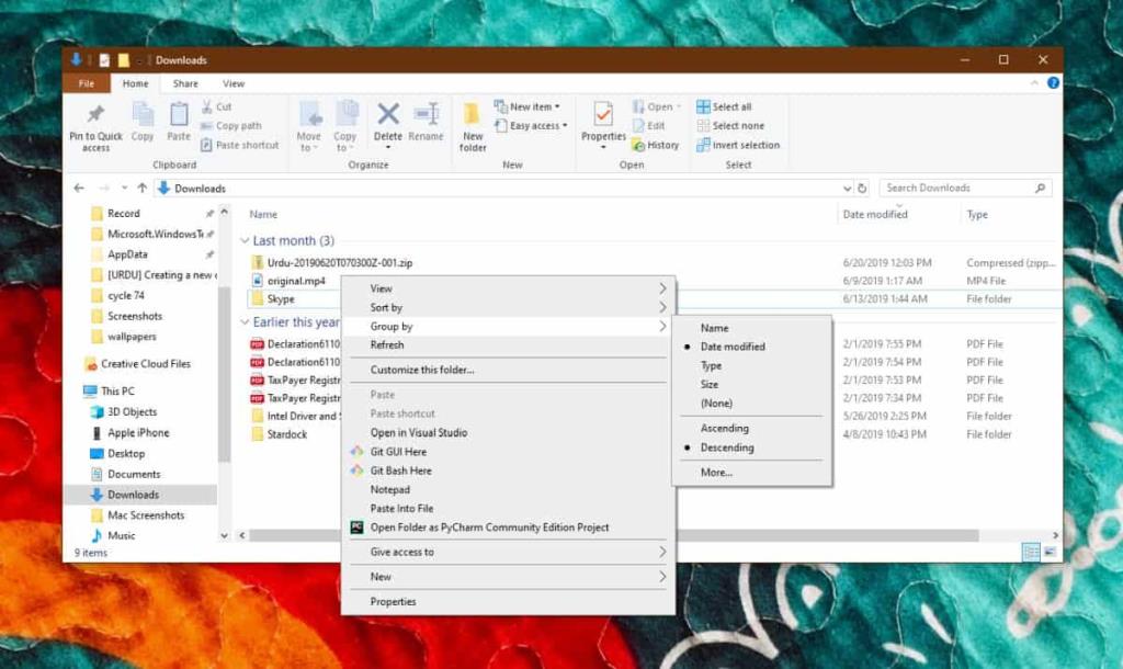 Cara memperbaiki tata letak folder Unduhan di Windows 10 1903