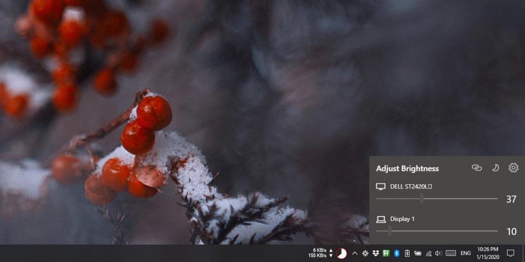 วิธีจัดการความสว่างสำหรับจอภาพหลายจอจากซิสเต็มเทรย์ใน Windows 10