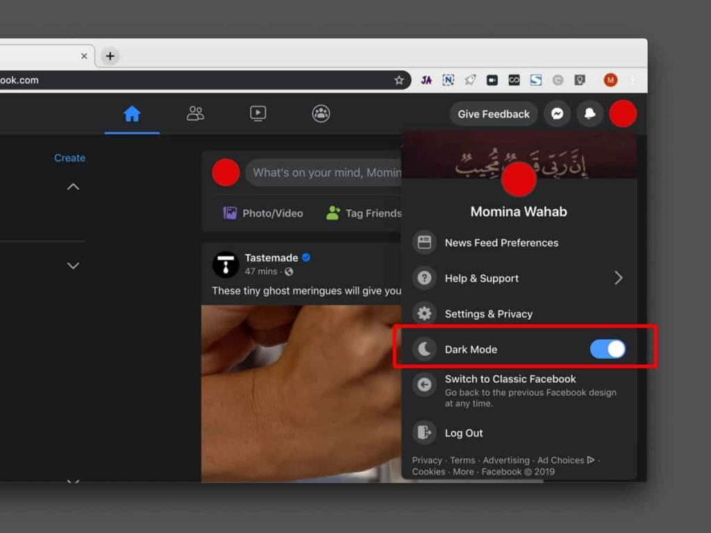 Facebook karanlık modu nasıl etkinleştirilir