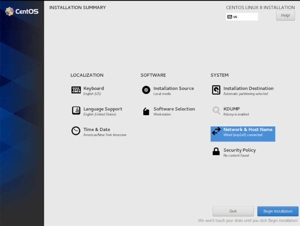 CentOS8ワークステーションのインストール方法