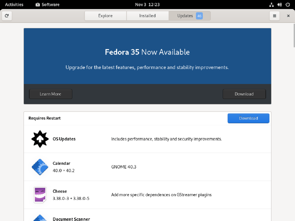 Как перейти на Fedora 35