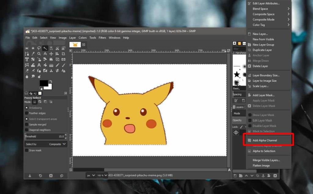 Cara menambahkan transparansi ke gambar di GIMP di Windows 10