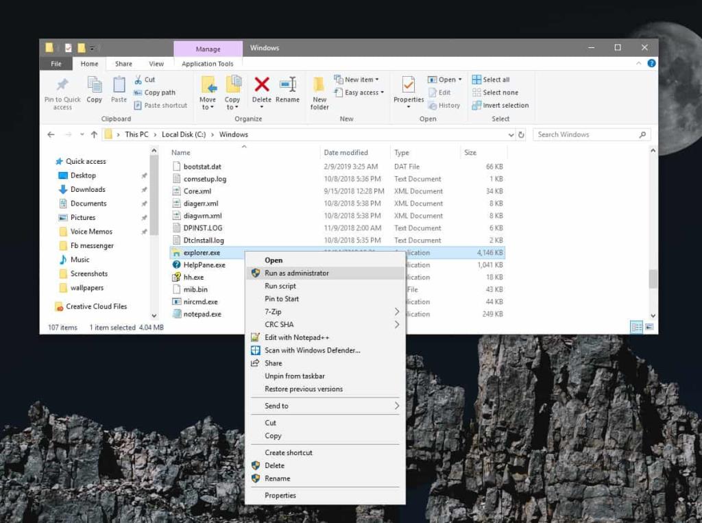 วิธีเรียกใช้ File Explorer ด้วยสิทธิ์ของผู้ดูแลระบบใน Windows 10