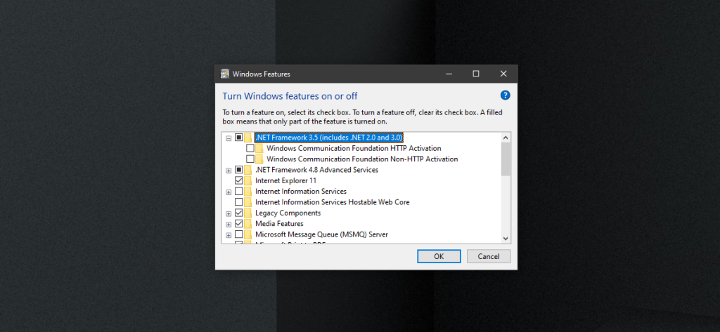 Cách tải xuống .NET Framework 3.5 trên Windows 10