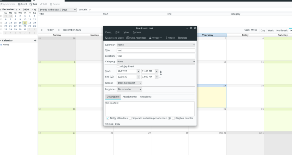 Cara menggunakan Kalender bawaan Thunderbird baru di Linux