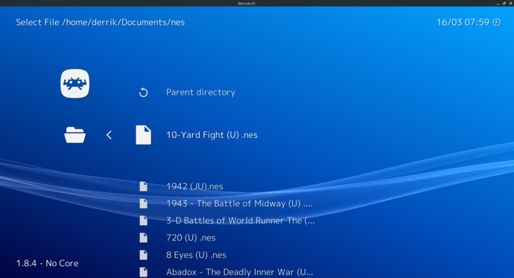 Cómo jugar juegos de NES en RetroArch en Linux