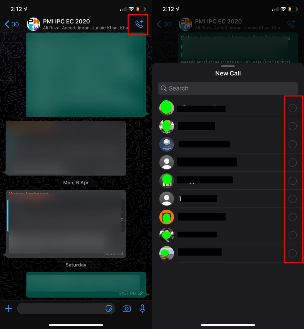 Cara mengelompokkan obrolan video dengan delapan orang di WhatsApp