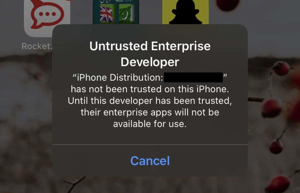 Cómo corregir el error Desarrollador no confiable en iOS