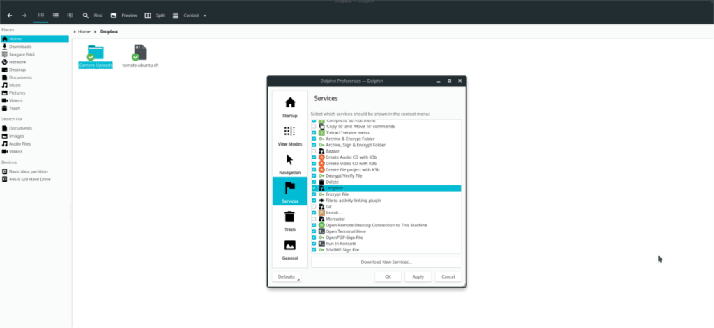 Cara Mengaktifkan Dukungan Dropbox Di Dolphin File Manager