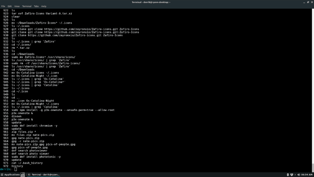 Cara mencadangkan riwayat terminal Linux