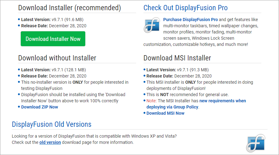 DisplayFusion: descargar e instalar para Windows 10