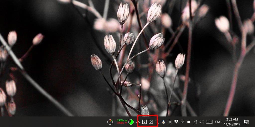 Como mover para a área de trabalho seguinte / anterior da bandeja do sistema no Windows 10