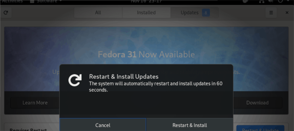 Cómo actualizar a Fedora 31