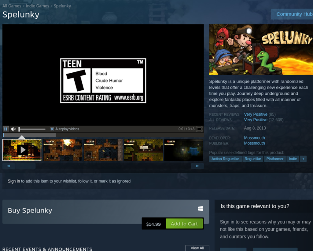 Come giocare a Spelunky su Linux