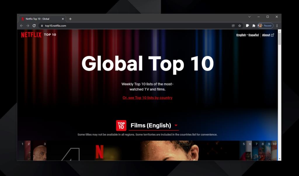 Bagaimana melihat Netflix Top 10 judul di seluruh dunia