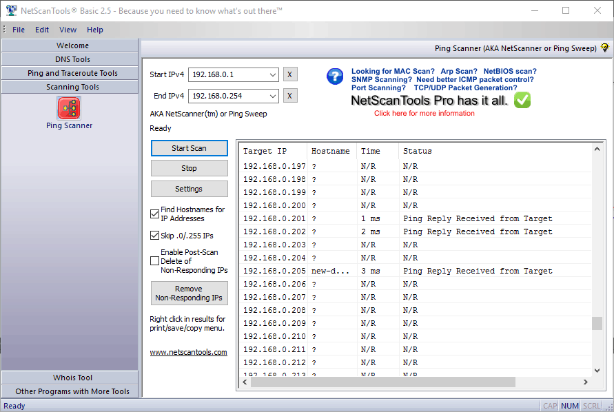 Utilizzo di Nmap per Ping Scan + altri strumenti da utilizzare