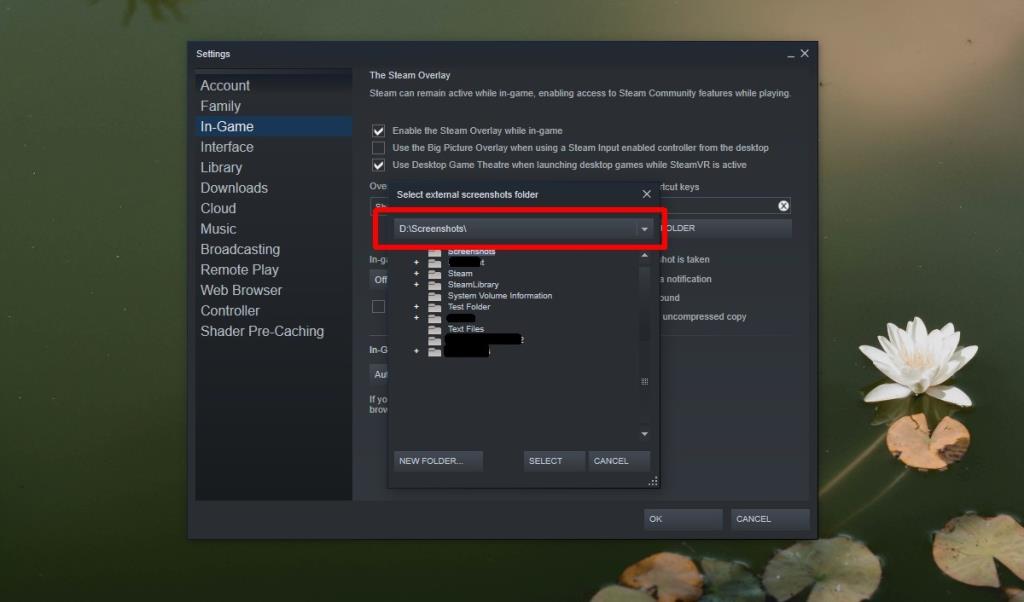 Como mudar a pasta de screenshots do Steam no Windows 10