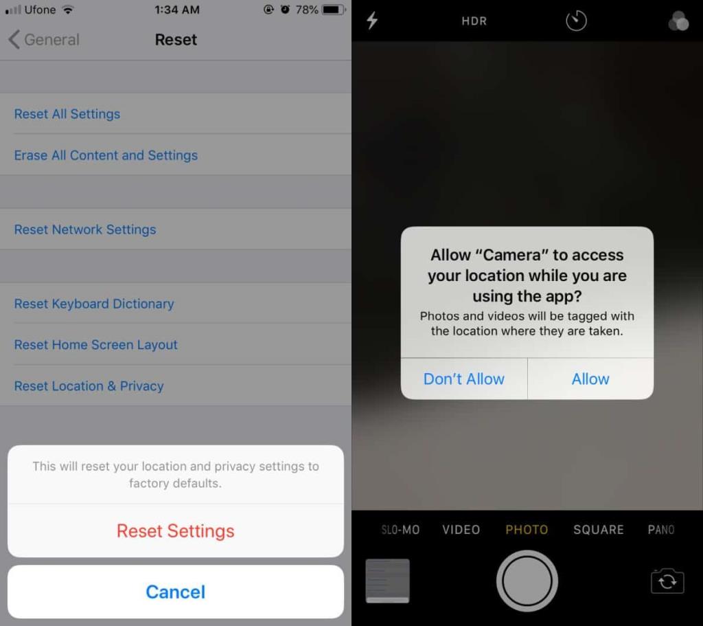 Cómo restablecer todos los permisos de la aplicación en iOS