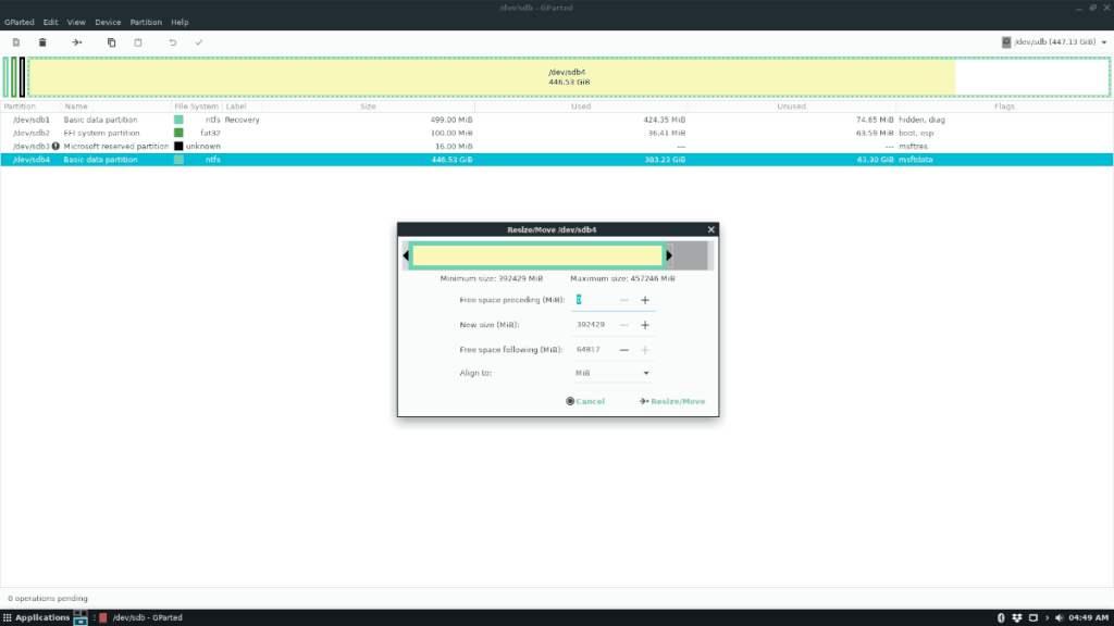 Cara menginstal editor partisi Gparted di Linux