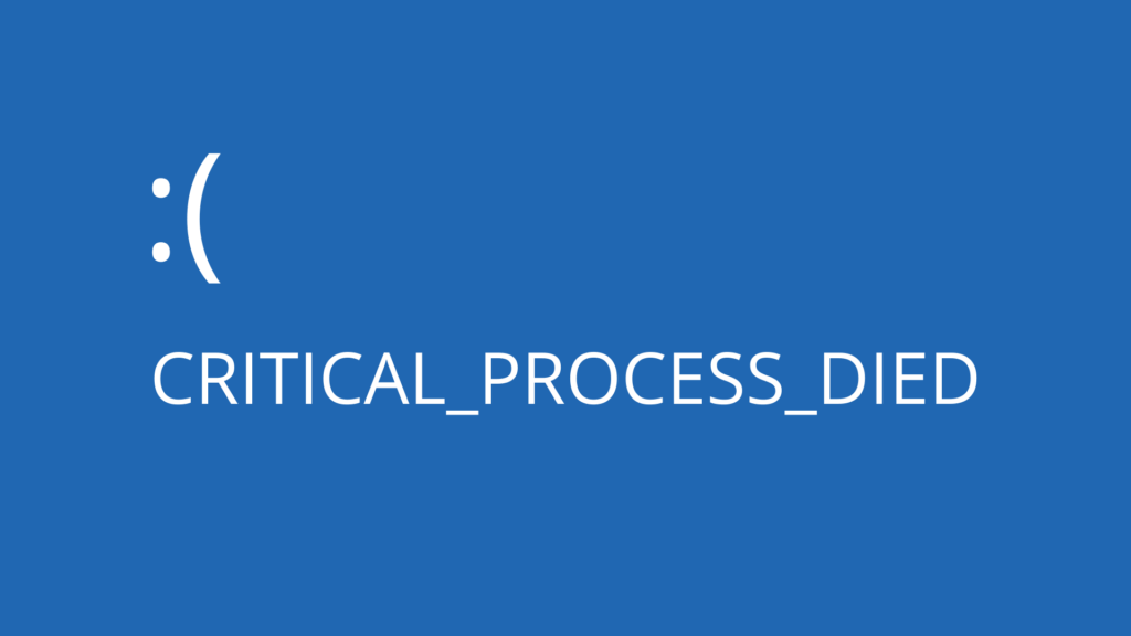 Critical Process Died (Windows 10) Stop Code - CORRIGIDO