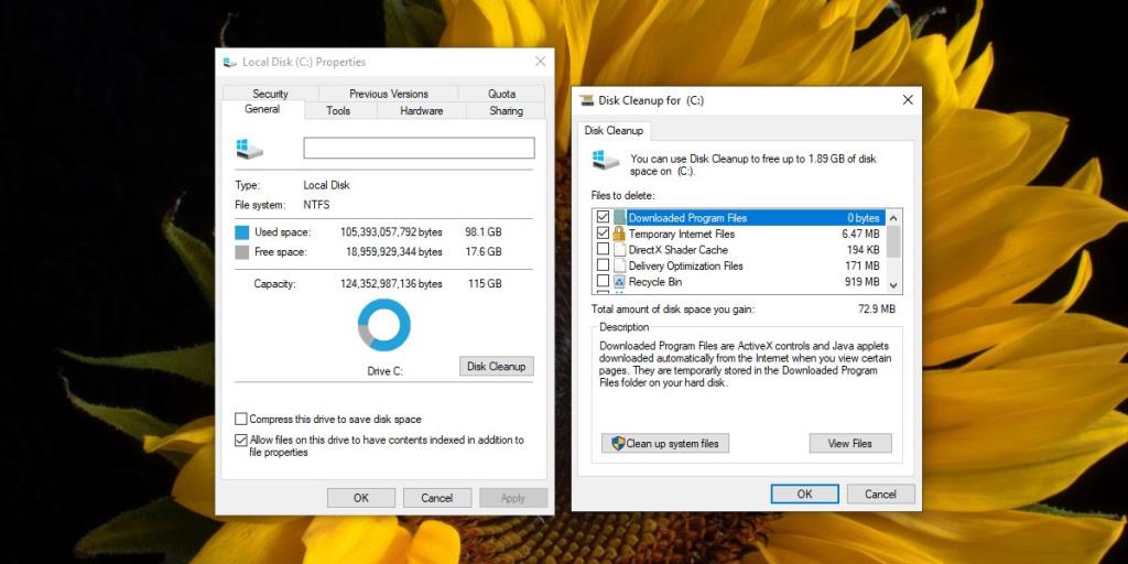 Cara mengosongkan ruang disk setelah pembaruan Windows 10