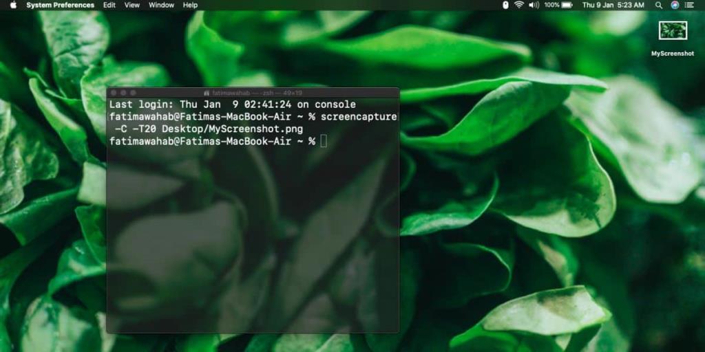 Cara mengambil tangkapan layar berjangka waktu dari Terminal di macOS