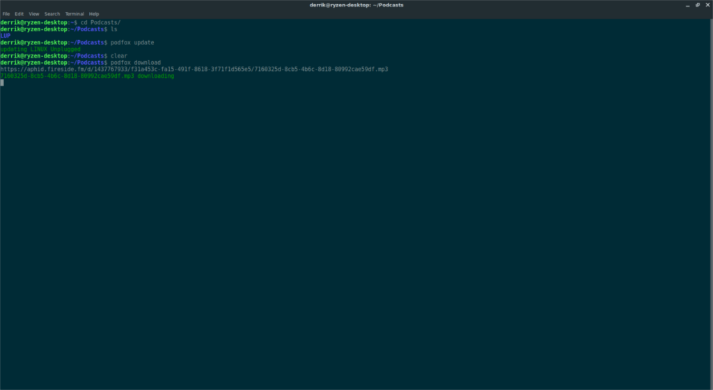 วิธีดาวน์โหลดพอดคาสต์จาก Terminal Linux ด้วย Podfox