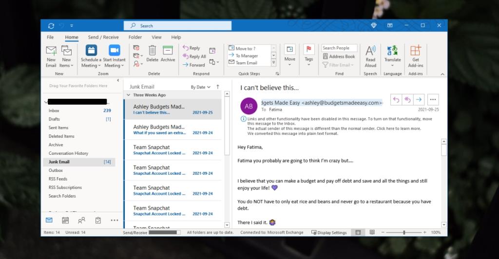 Cách khắc phục Outlook tiếp tục gửi email đến Thư mục rác hoặc Thư rác