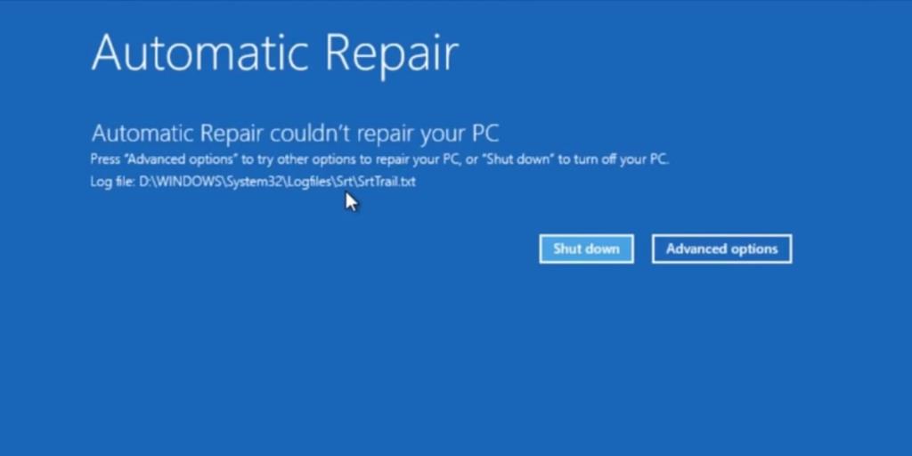 Corrija o loop de reparo automático do Windows 10 quando o reparo de inicialização falha