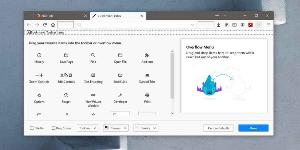 Cara menyembunyikan add-on Firefox di menu overflow