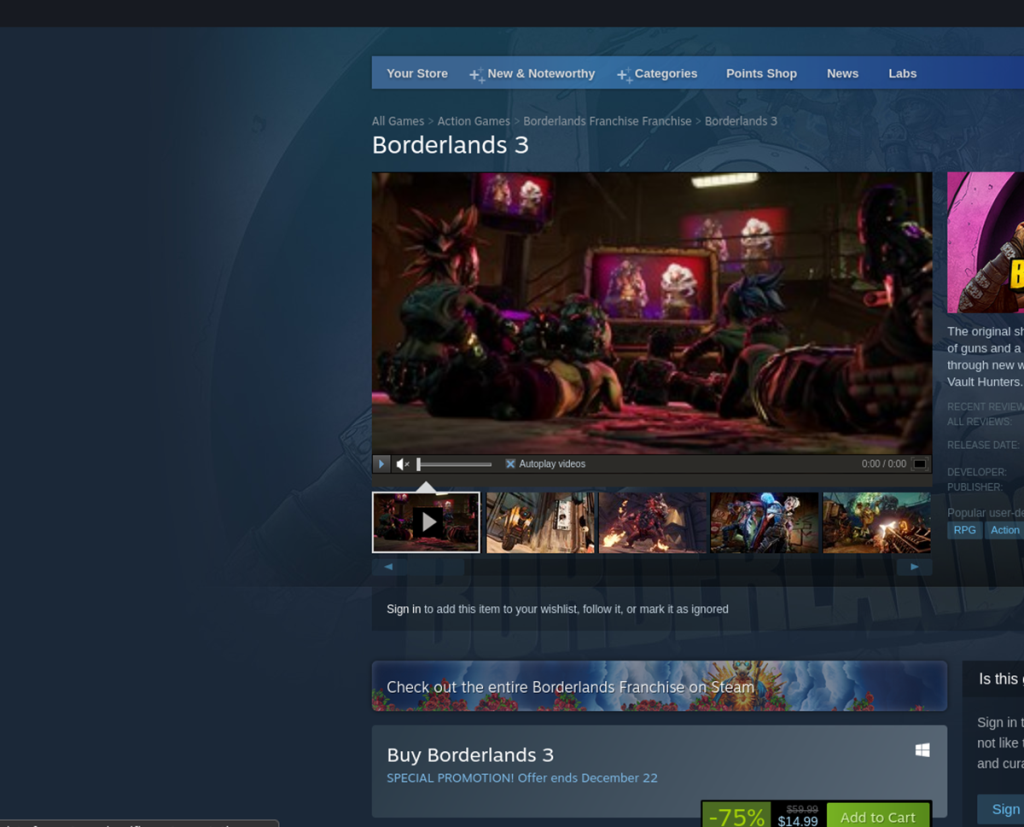 วิธีเล่น Borderlands 3 บน Linux