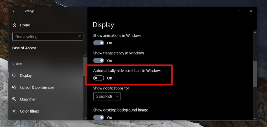 วิธีปิดการใช้งาน Thin Scroll Bars บน Windows 10