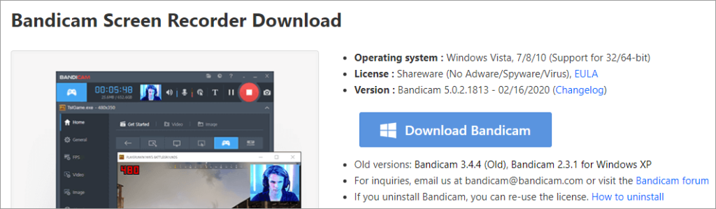 Bandicam Screen Recorder: descargar, instalar, cómo usar