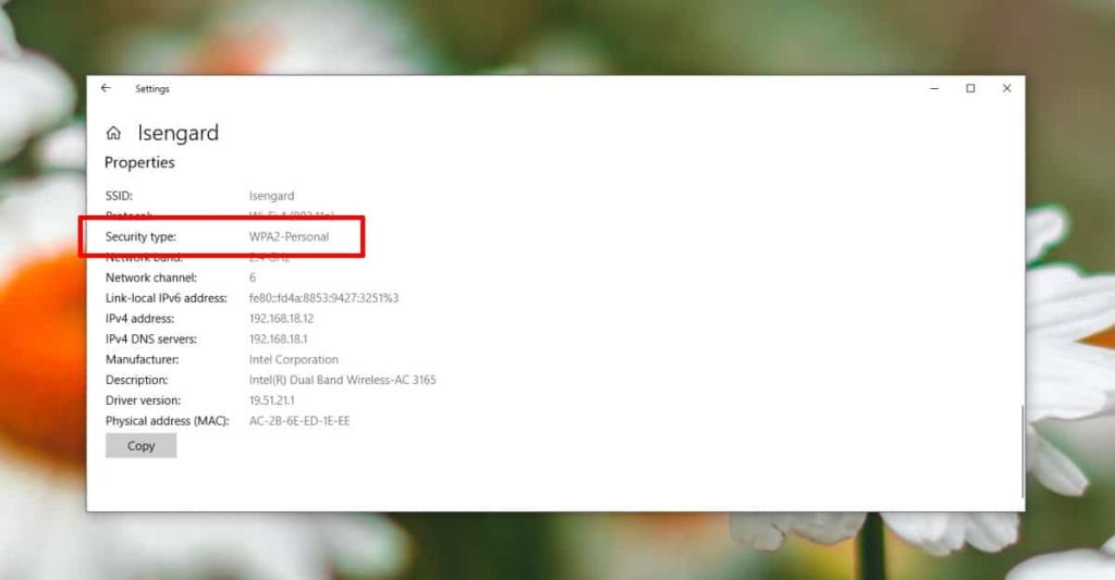 Cara memeriksa jenis keamanan jaringan WiFi di Windows 10
